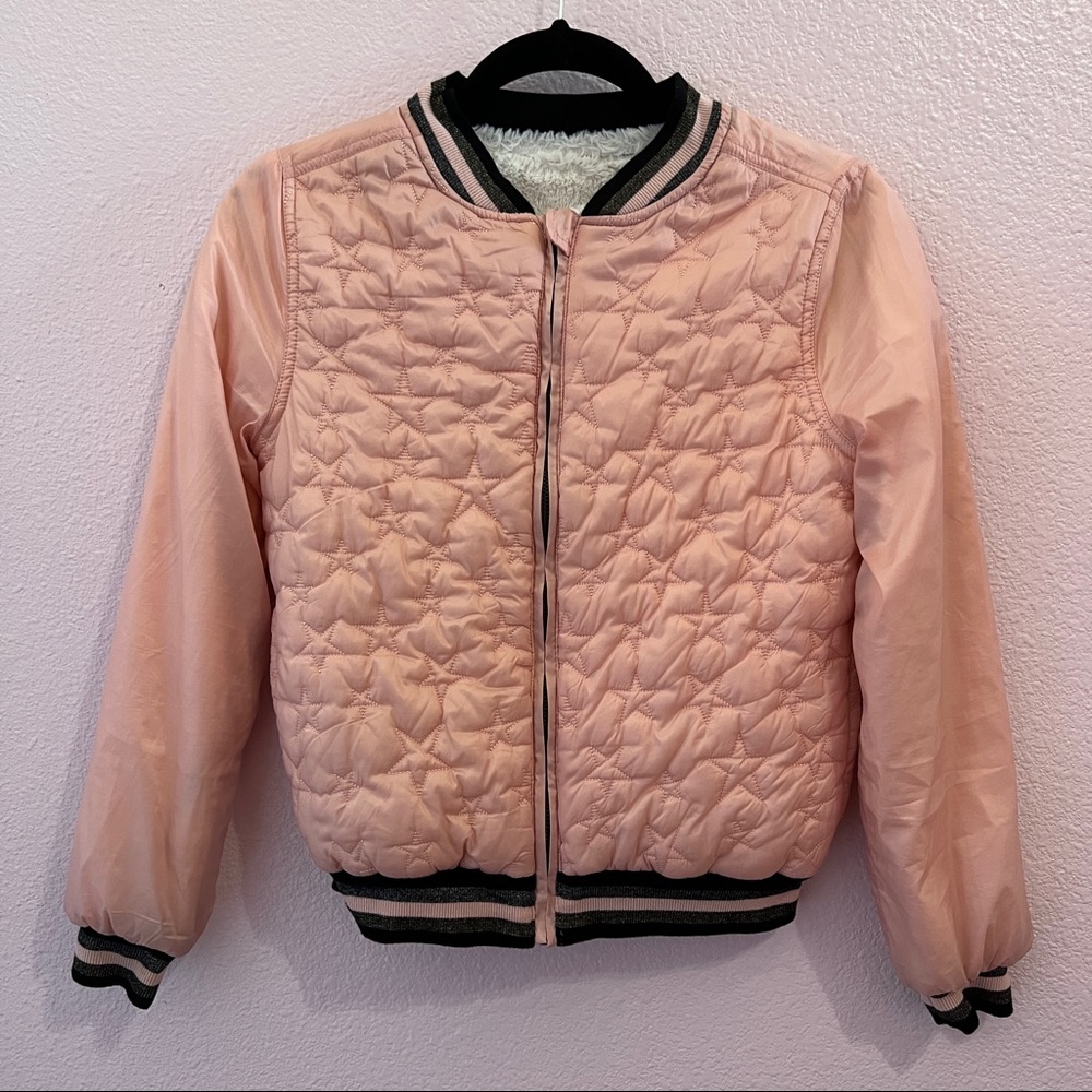 Macy’s big girls reversible fur bomber jacket size xl